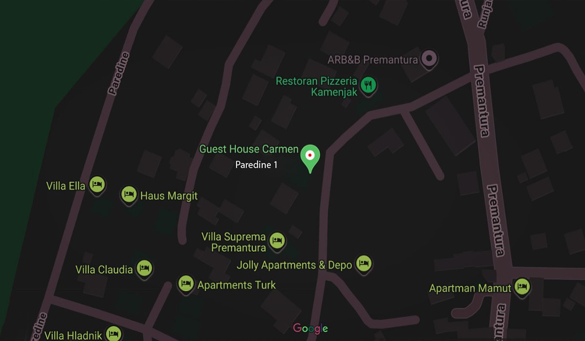 Apartments Carmen Premantura - Google Maps Location